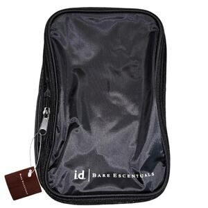 I.D. Bare Escentuals black deluxe expandable makeup bag NWT